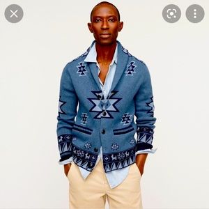 NWOT J.CREW Wallace & Barnes Western Jaquard Shawl Cardigan